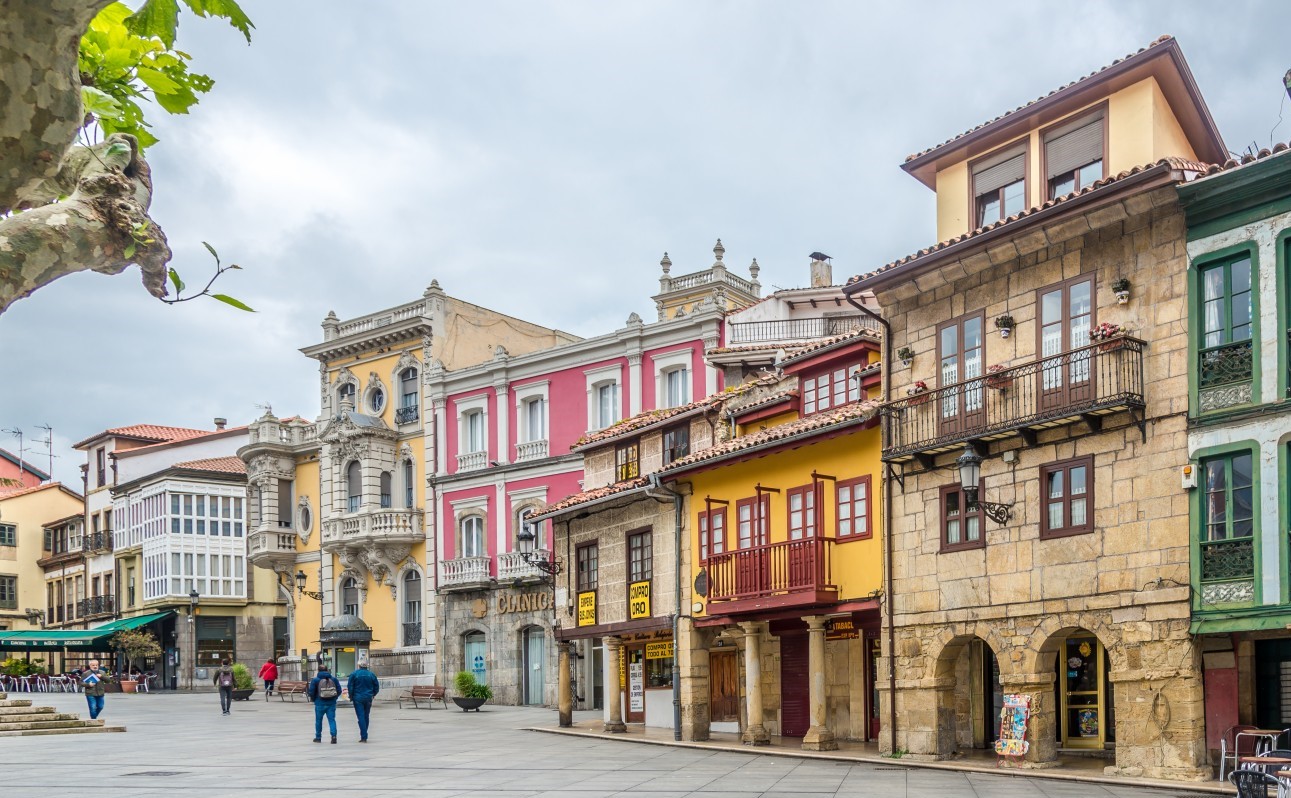 AVILES,SPAIN - MAY 16,2019 - In the streets of Aviles. Aviles  is a city in Asturias of Spain.